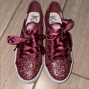 Keds Maroon Sparkle Sneakers